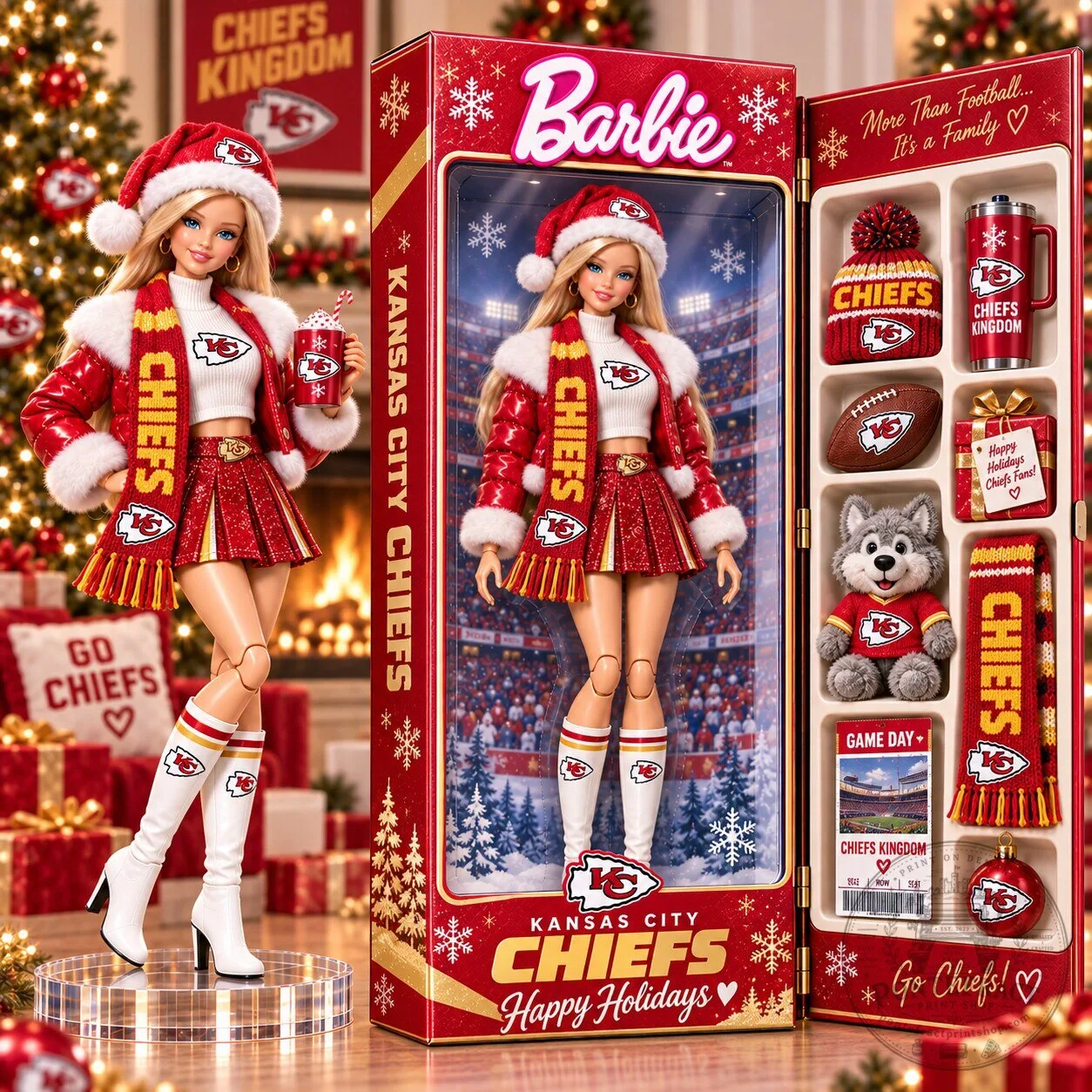 Kansas City Chiefs Barbie Doll Collectible Figurine 1 Kansas City Chiefs Barbie Doll Collectible Figurine