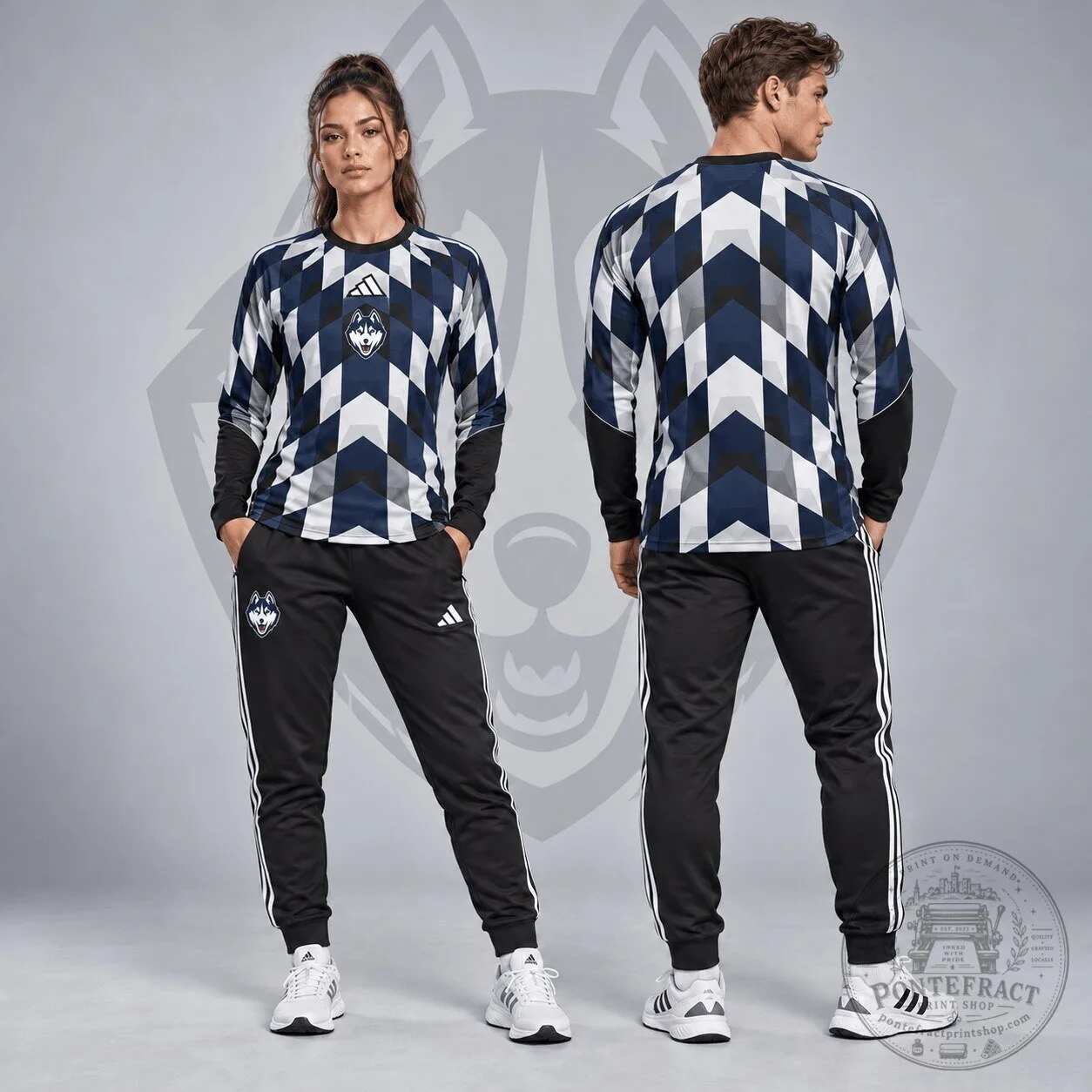 University of Connecticut Huskies Diamond Chevron Long Sleeve Performance Shirt