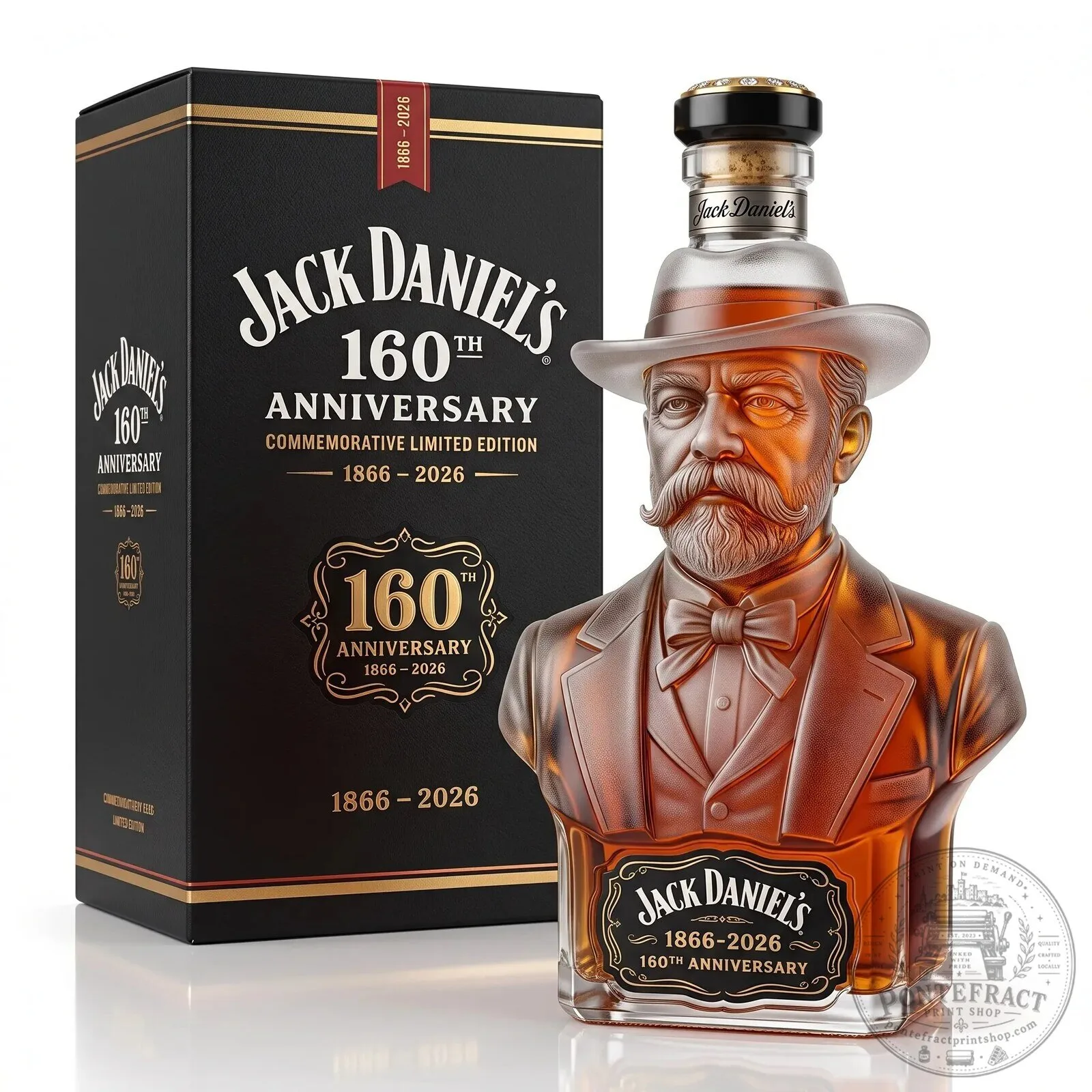 Jack Daniel's 160th Anniversary Commemorative Limited Edition Whiskey Bottle