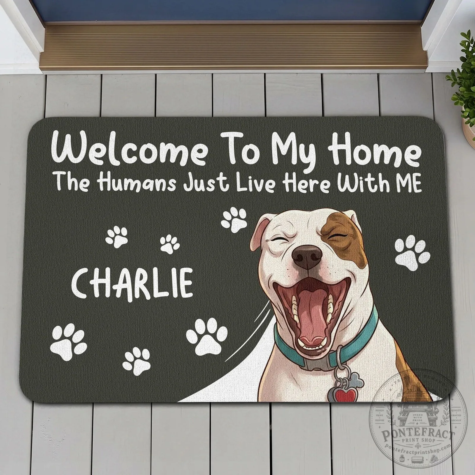 Personalized Dog Welcome To My Home The Humans Just Live Here With Me Doormat 16 Personalized Dog Welcome To My Home The Humans Just Live Here With Me Doormat