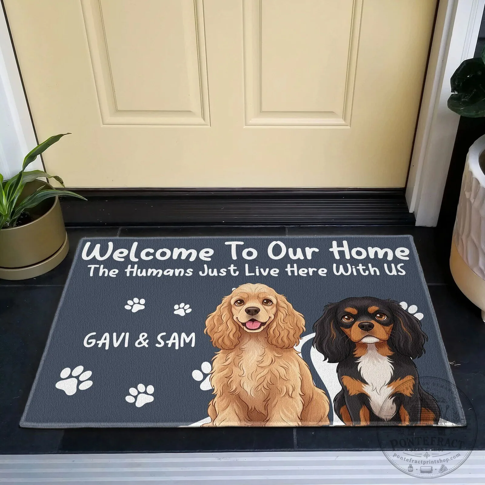 Personalized Dog Welcome To My Home The Humans Just Live Here With Me Doormat 17 Personalized Dog Welcome To My Home The Humans Just Live Here With Me Doormat