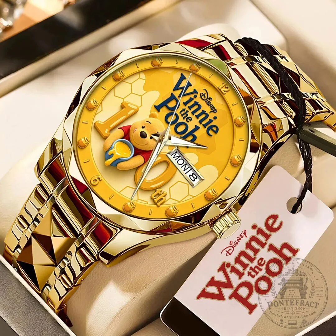 100th Anniversary Watch in Gold Tone Stainless Steel featuring Winnie the Pooh
