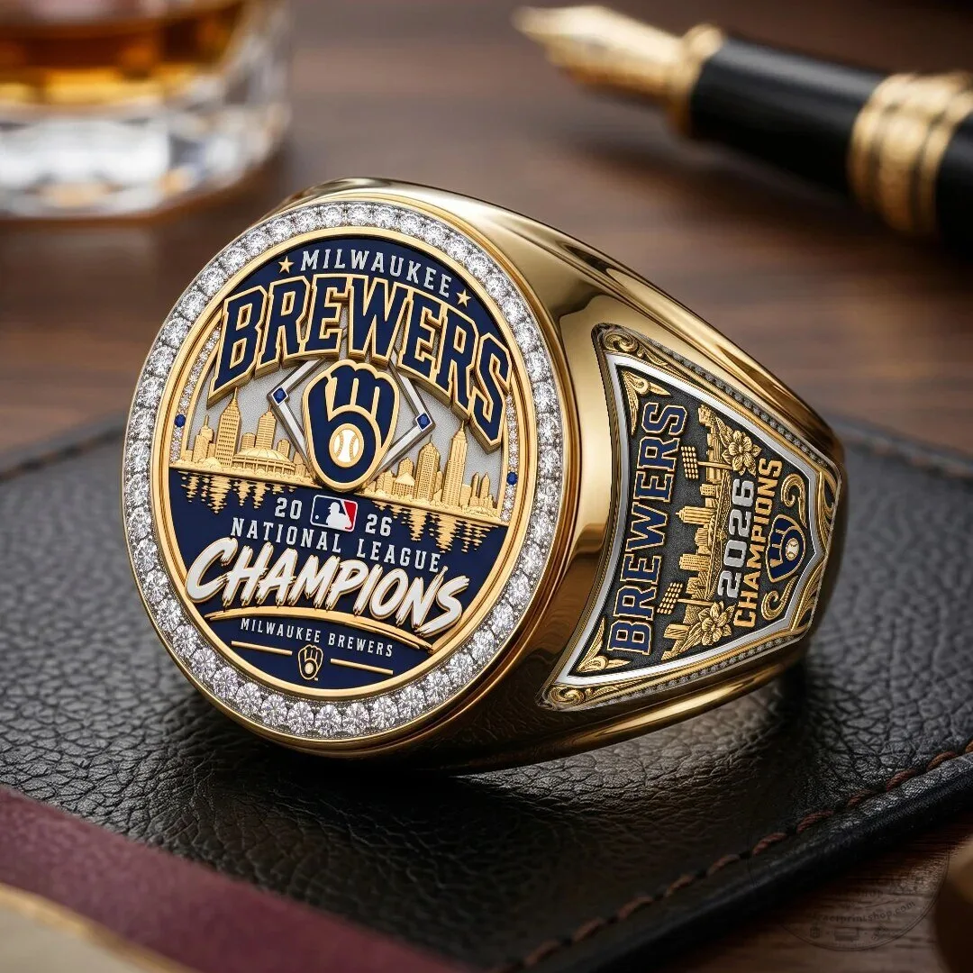 Milwaukee Brewers 2026 National League Champions Gold Plated Commemorative Ring