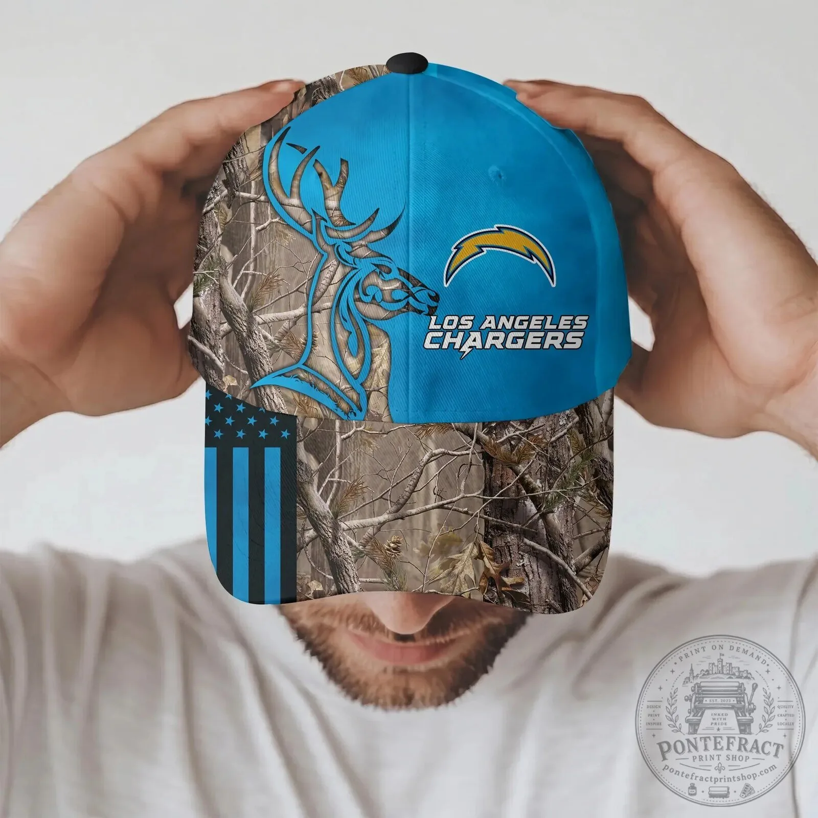 Los Angeles Chargers Camouflage Deer Head Hunting Baseball Cap Hat 11 Los Angeles Chargers Camouflage Deer Head Hunting Baseball Cap Hat