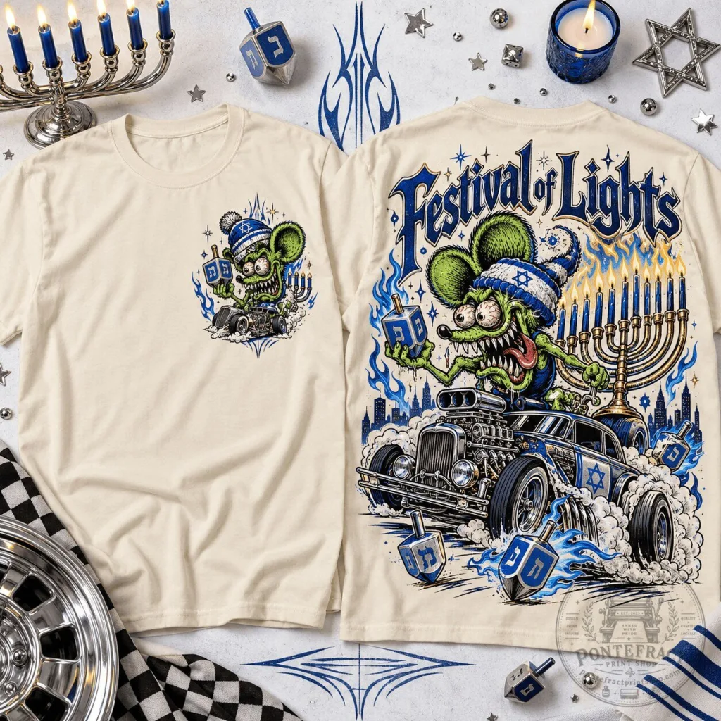 Rat Fink Hanukkah Festival Of Lights Hot Rod Lovers Graphic T-Shirt Rat Fink Hanukkah Festival Of Lights Hot Rod Lovers Graphic T-Shirt
