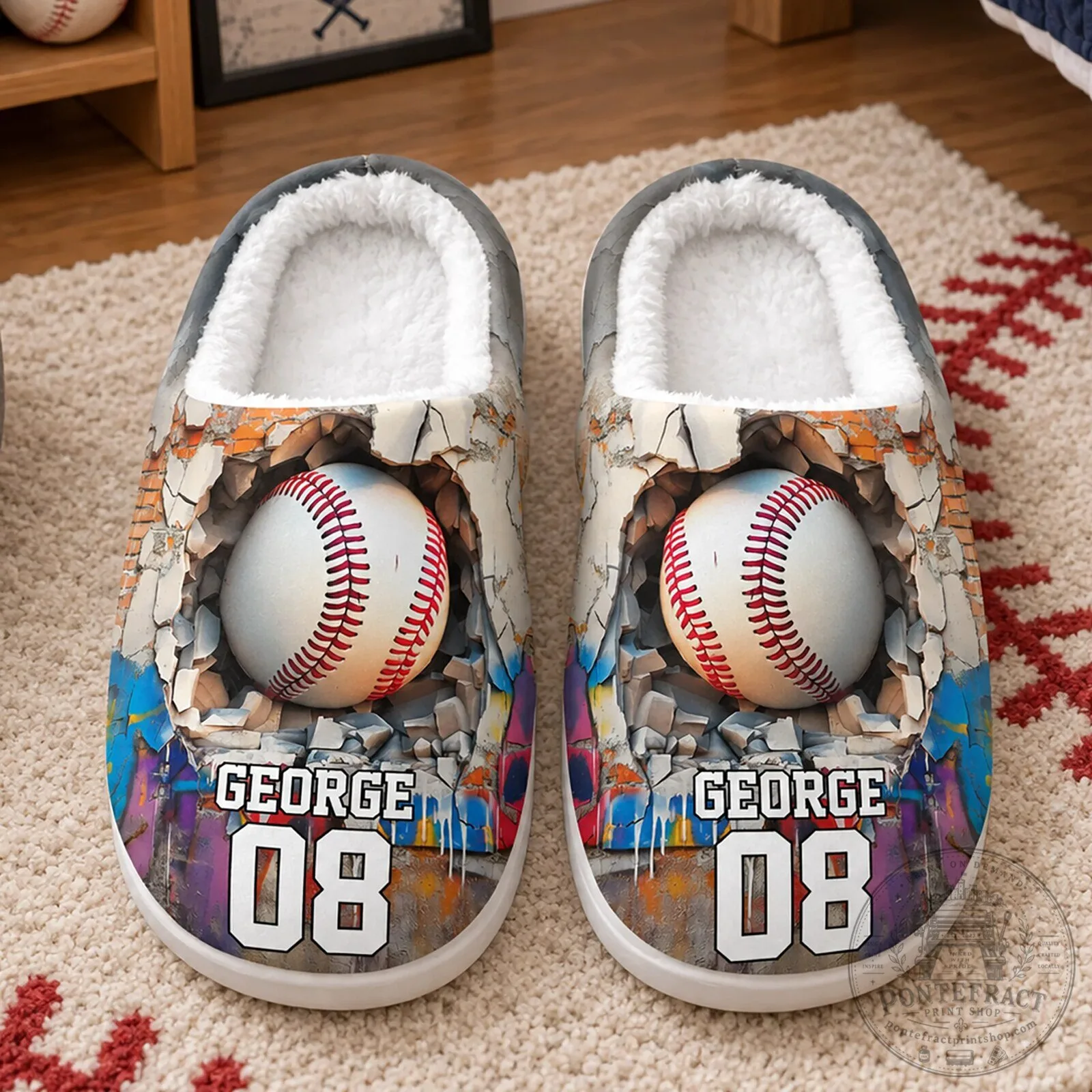 Personalized Soccer Ball Player Name and Number Custom Slippers 16 Personalized Soccer Ball Player Name and Number Custom Slippers