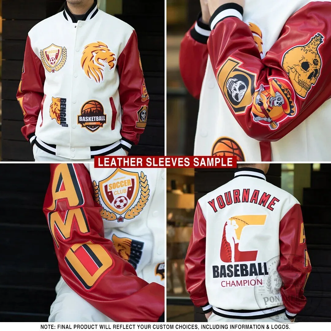 Custom Red Yellow Royal Blue Western Buffalo Aztec Pattern Varsity Jacket 11 Custom Red Yellow Royal Blue Western Buffalo Aztec Pattern Varsity Jacket