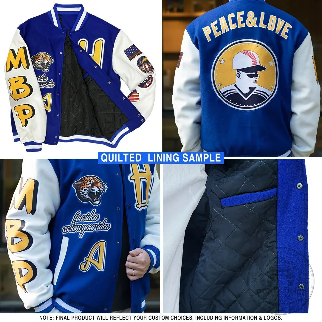 Custom Red Yellow Royal Blue Western Buffalo Aztec Pattern Varsity Jacket 12 Custom Red Yellow Royal Blue Western Buffalo Aztec Pattern Varsity Jacket