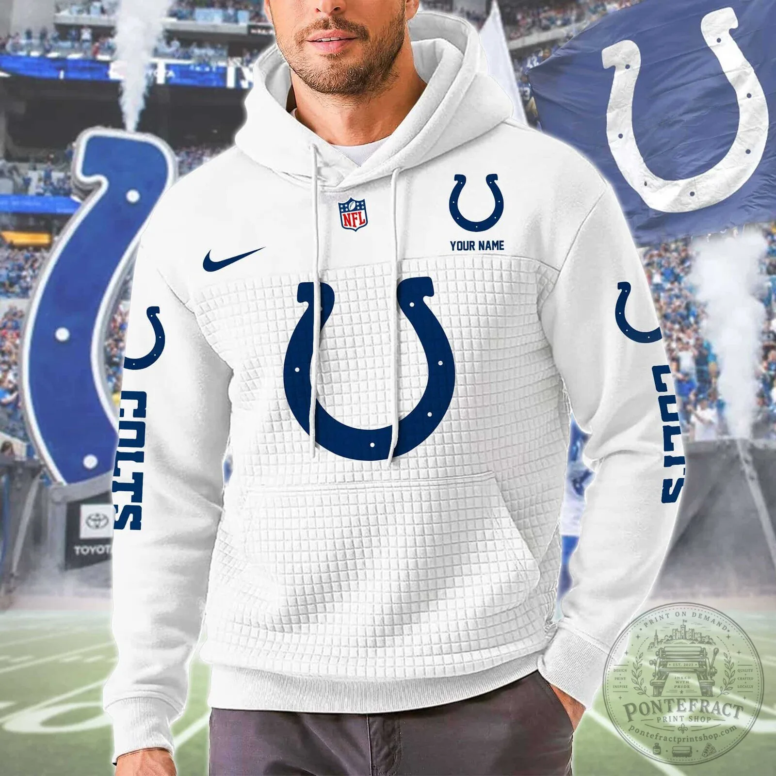 Indianapolis Colts Personalized Color Block Pullover Hoodie 11 Indianapolis Colts Personalized Color Block Pullover Hoodie