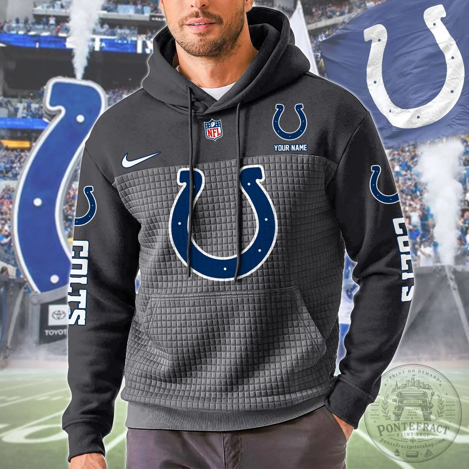 Indianapolis Colts Personalized Color Block Pullover Hoodie 13 Indianapolis Colts Personalized Color Block Pullover Hoodie