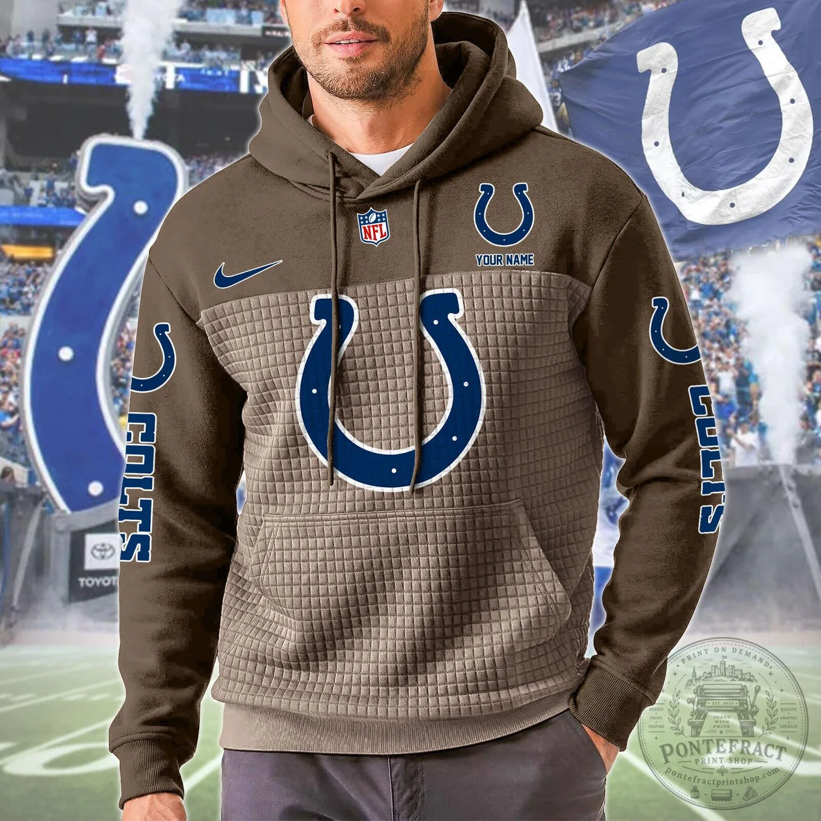 Indianapolis Colts Personalized Color Block Pullover Hoodie 14 Indianapolis Colts Personalized Color Block Pullover Hoodie