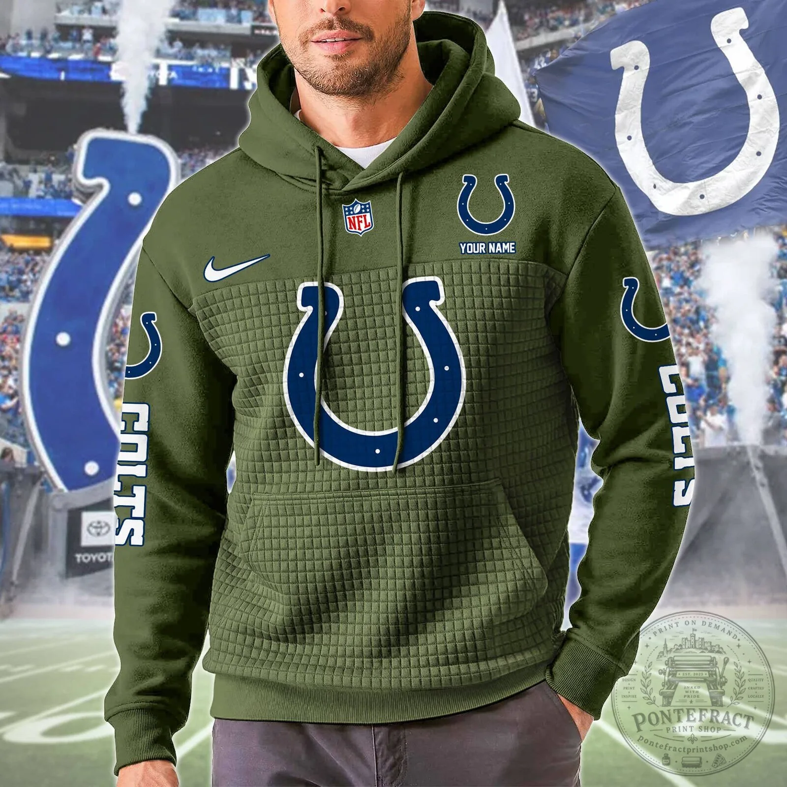 Indianapolis Colts Personalized Color Block Pullover Hoodie 15 Indianapolis Colts Personalized Color Block Pullover Hoodie