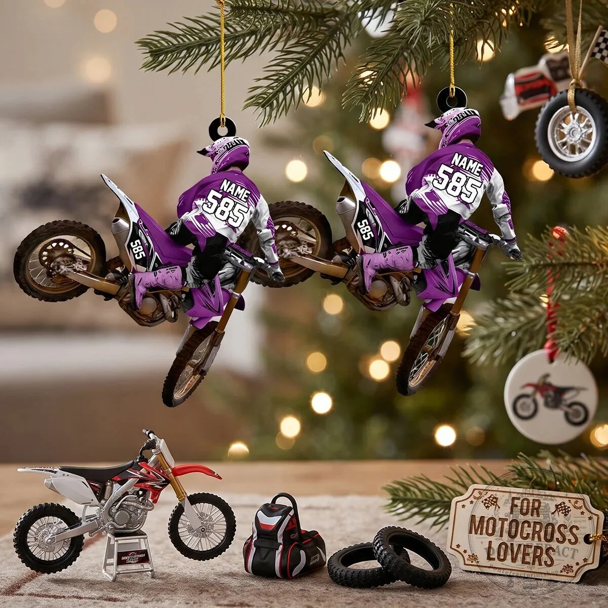 Personalized Motocross Dirt Bike Racer Christmas Tree Ornament Gift 13 Personalized Motocross Dirt Bike Racer Christmas Tree Ornament Gift