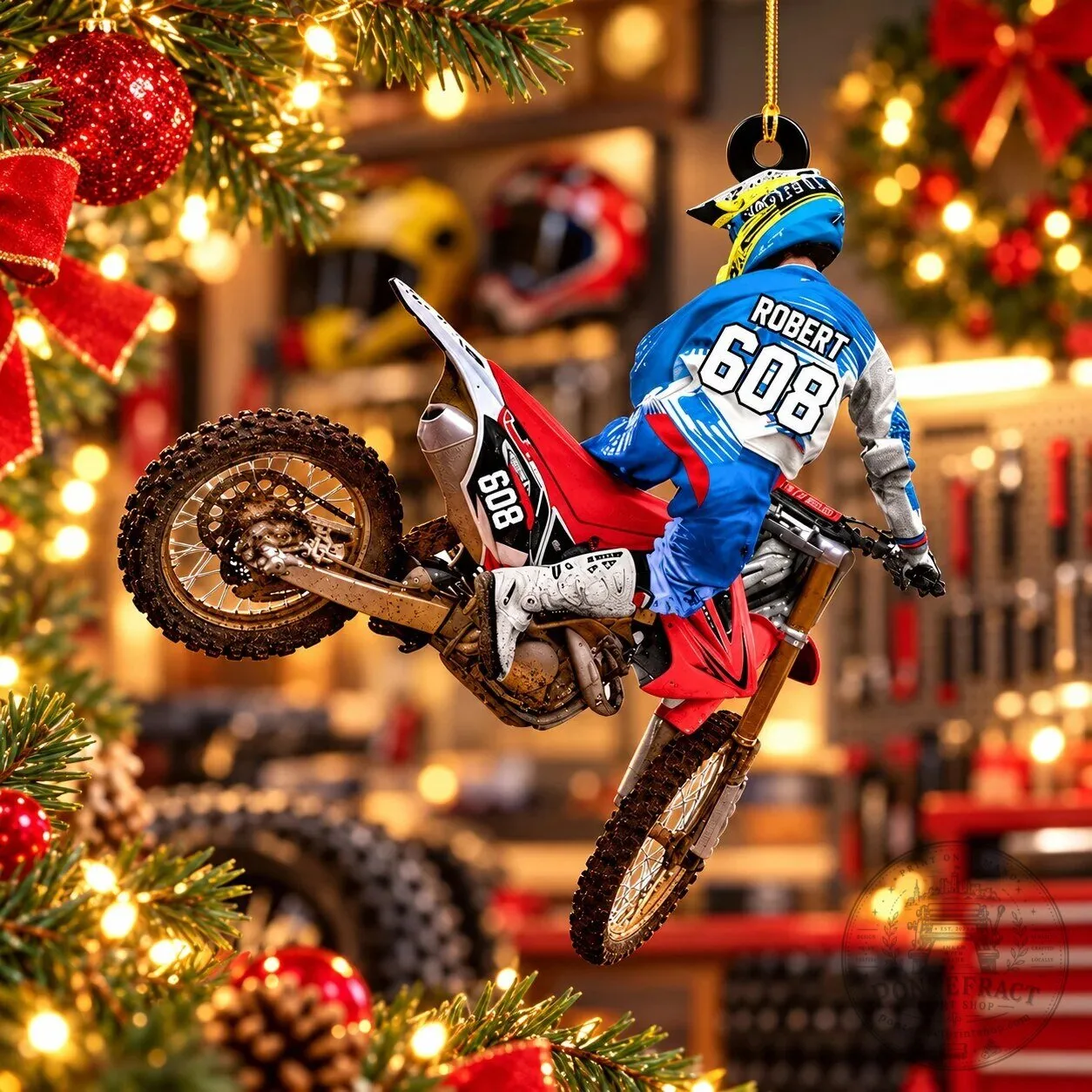 Personalized Motocross Dirt Bike Racer Christmas Tree Ornament Gift 14 Personalized Motocross Dirt Bike Racer Christmas Tree Ornament Gift