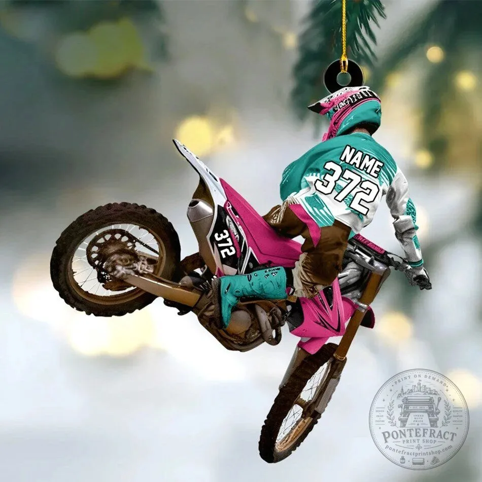 Personalized Motocross Dirt Bike Racer Christmas Tree Ornament Gift 17 Personalized Motocross Dirt Bike Racer Christmas Tree Ornament Gift