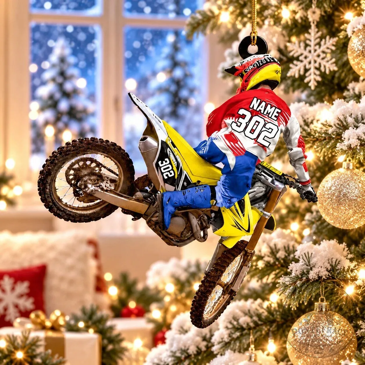 Personalized Motocross Dirt Bike Racer Christmas Tree Ornament Gift 19 Personalized Motocross Dirt Bike Racer Christmas Tree Ornament Gift