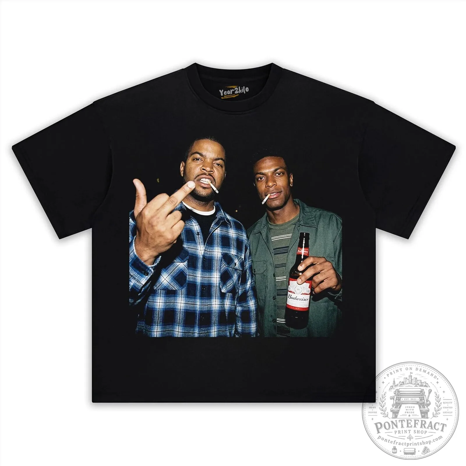 Ice Cube and Chris Tucker Friday Movie Scene Black T-Shirt