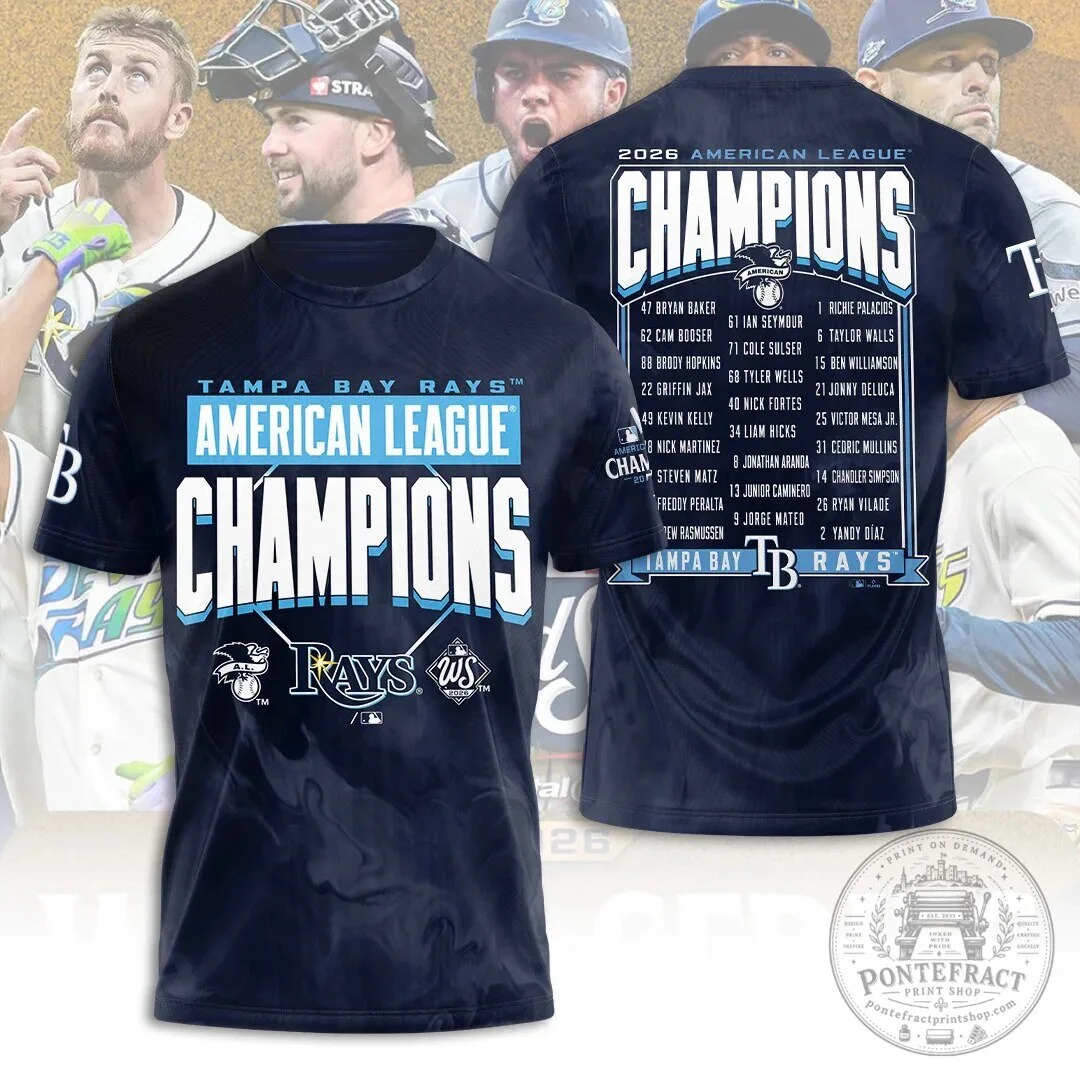 Tampa Bay Rays 2026 American League Champions Baseball Fan T-Shirt