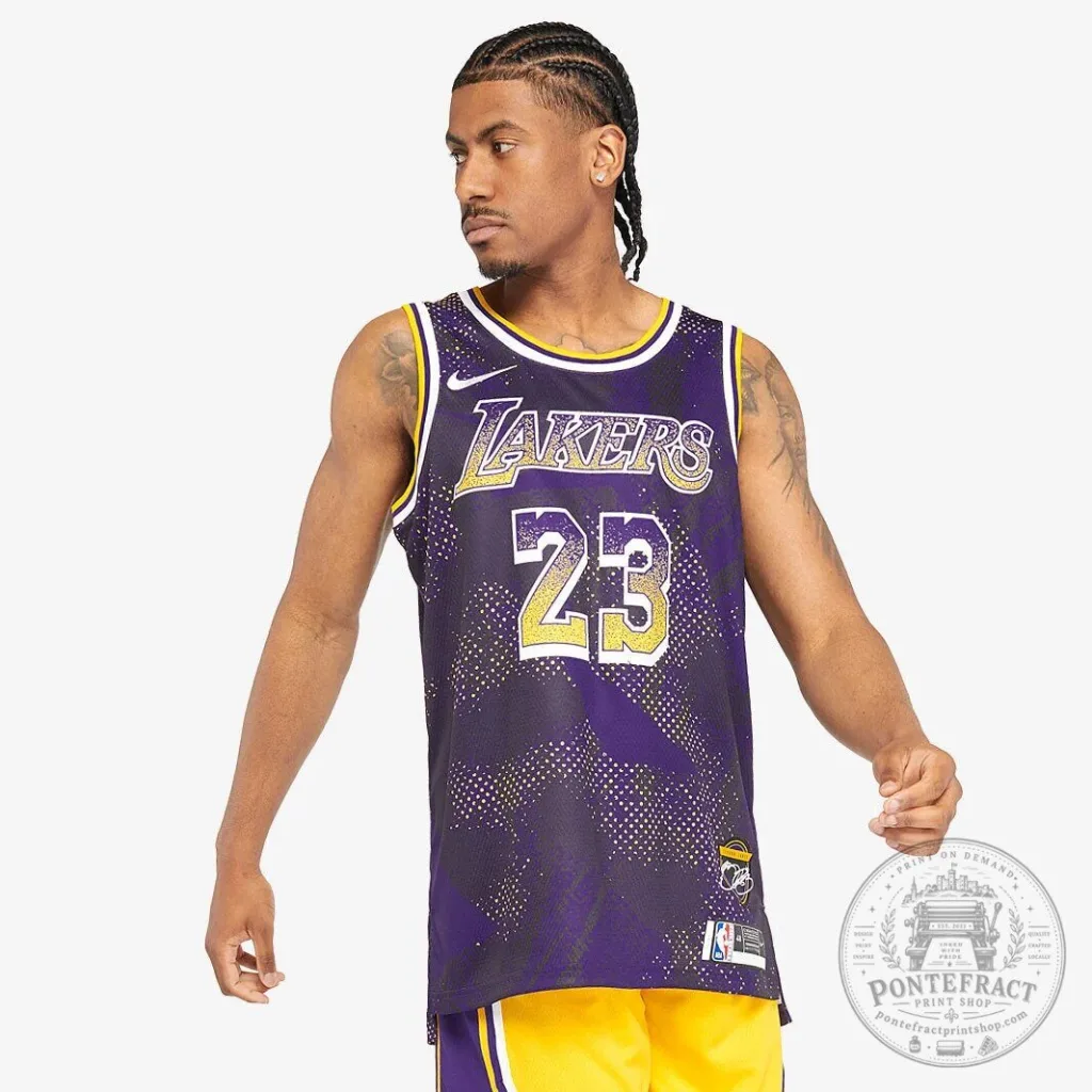 LeBron James Los Angeles Lakers Purple Number 23 Basketball Jersey