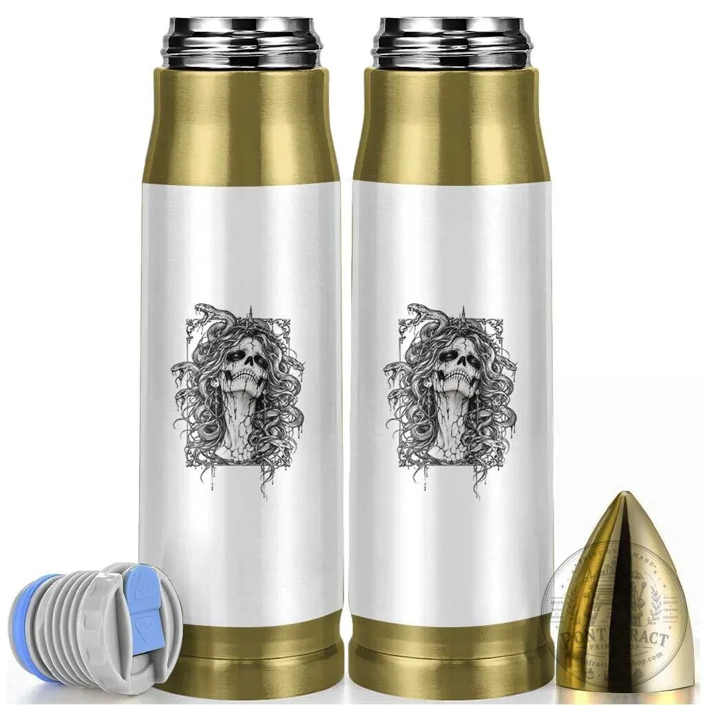 Gothic Medusa Skull Snake Greek Mythology Bullet Tumbler Dark Fantasy