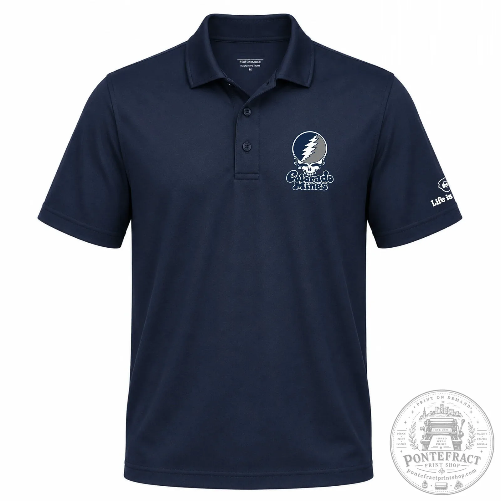 Colorado School of Mines Grateful Dead Steal Your Face Polo Shirt 7 Colorado School of Mines Grateful Dead Steal Your Face Polo Shirt