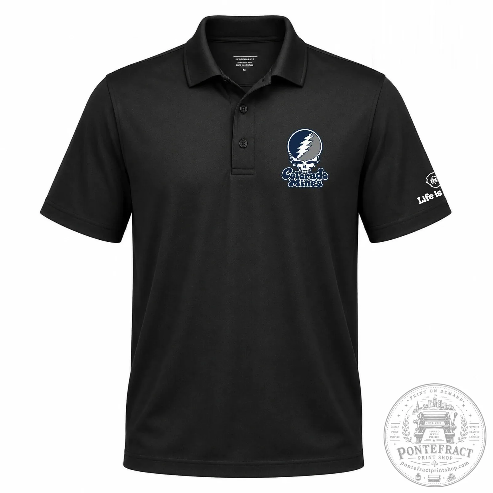 Colorado School of Mines Grateful Dead Steal Your Face Polo Shirt 8 Colorado School of Mines Grateful Dead Steal Your Face Polo Shirt