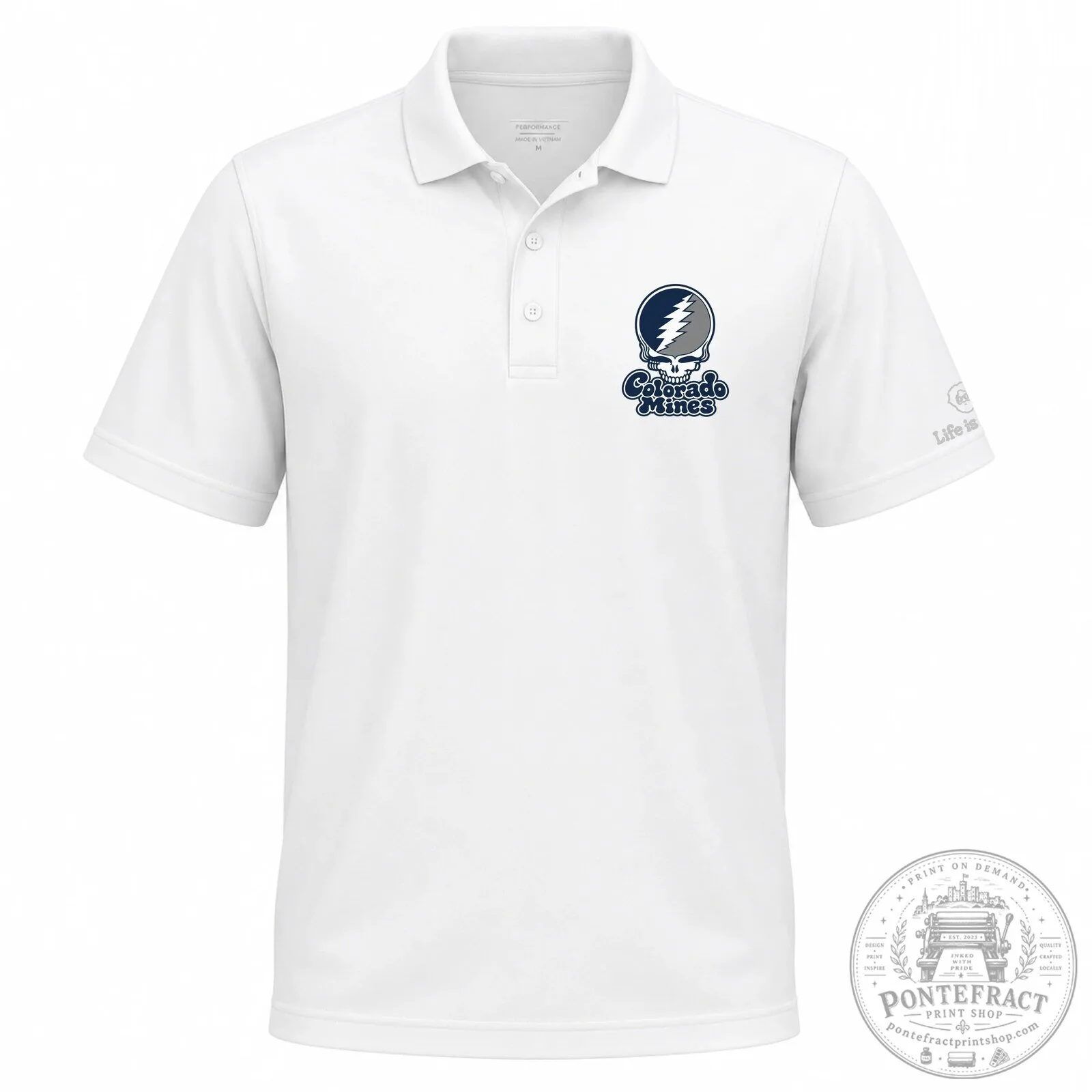 Colorado School of Mines Grateful Dead Steal Your Face Polo Shirt 9 Colorado School of Mines Grateful Dead Steal Your Face Polo Shirt